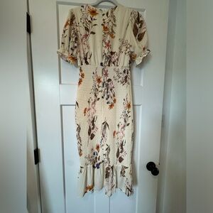 white floral midi dress. never worn.
